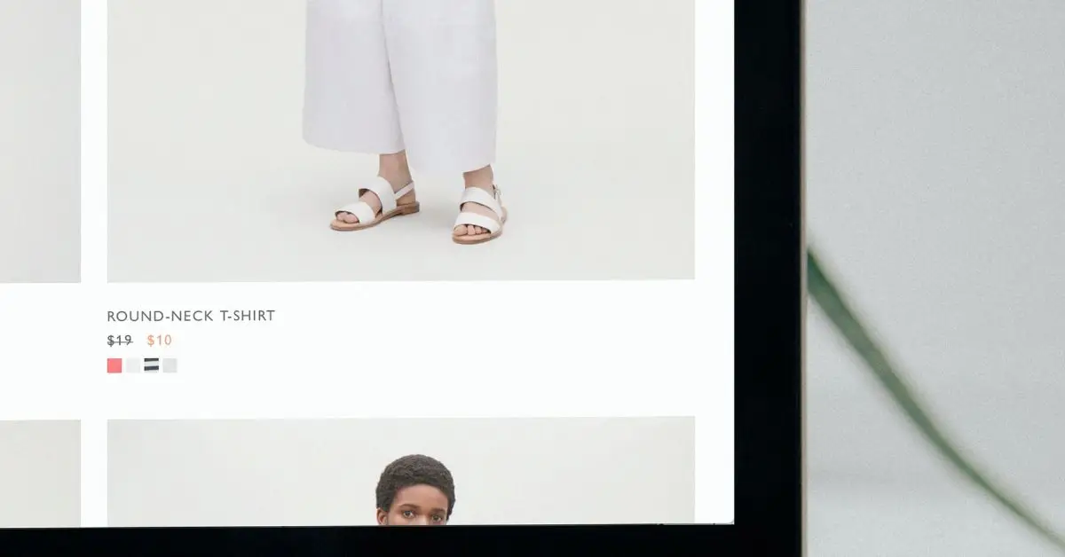 image of an online store page