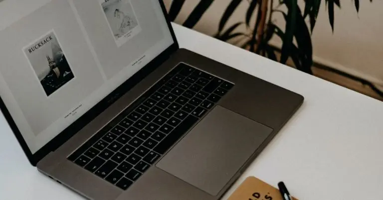 laptop with a website on screen