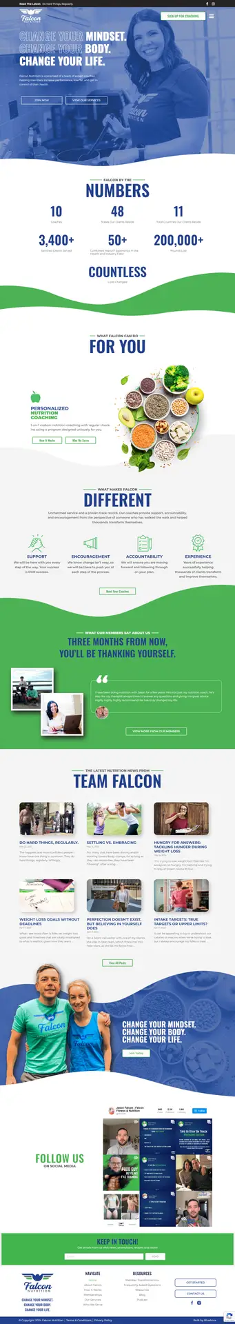 Falcon homepage screenshot